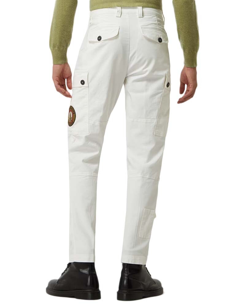 Pantalone Aeronautica Militare Uomo PA1467 Cargo Cotone Tasconato Bianco tg 