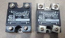 Lot of 2 Crydom D2410 Solid State Relay Output 240Volt 10Amp, Input 3-32Volt.