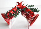 Dept 56 Bright Red Bells & Holly Christmas Ornament, 4 inch wide — photo 1