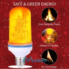 5W LED Flame Effect Light 4 Modes Fire Light w/ Bulb Holder Indoor Outdoor Decor