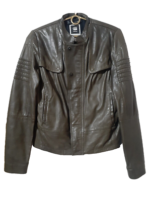 G Star Raw New Deanie Women Brown Leather Jacket Size. L | eBay
