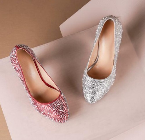 Women Fashion Rhinestone Wedding Shoes Banquet Party Dance High Heel Pump Shoes - Picture 5 of 13