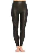 Spanx Leggings Women's Small Black Faux Leather Moto