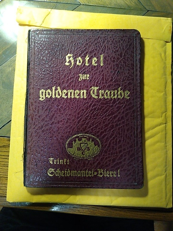 Hotel Zur Goldenen Traube Menu Bill And A Military Greetings Vintage