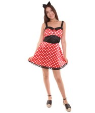 Miss Mouse Adult Costume – Red Dot Dress & Ears – Sexy, Sweet, Fun