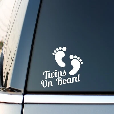 38K VINYL GRAPHICS Twins On Board Car Kids Children Girl Girls Boy Boys Babies Sticker Vinyl Decal