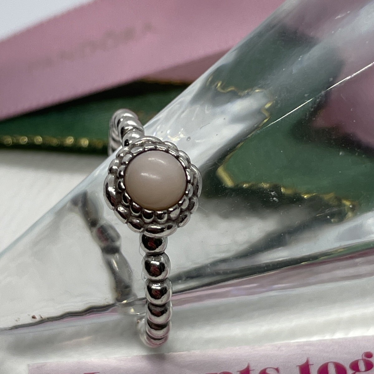 PANDORA OCTOBER BIRTHSTONE RING 190854P0P Size 52 Authentic Ale - Main Image