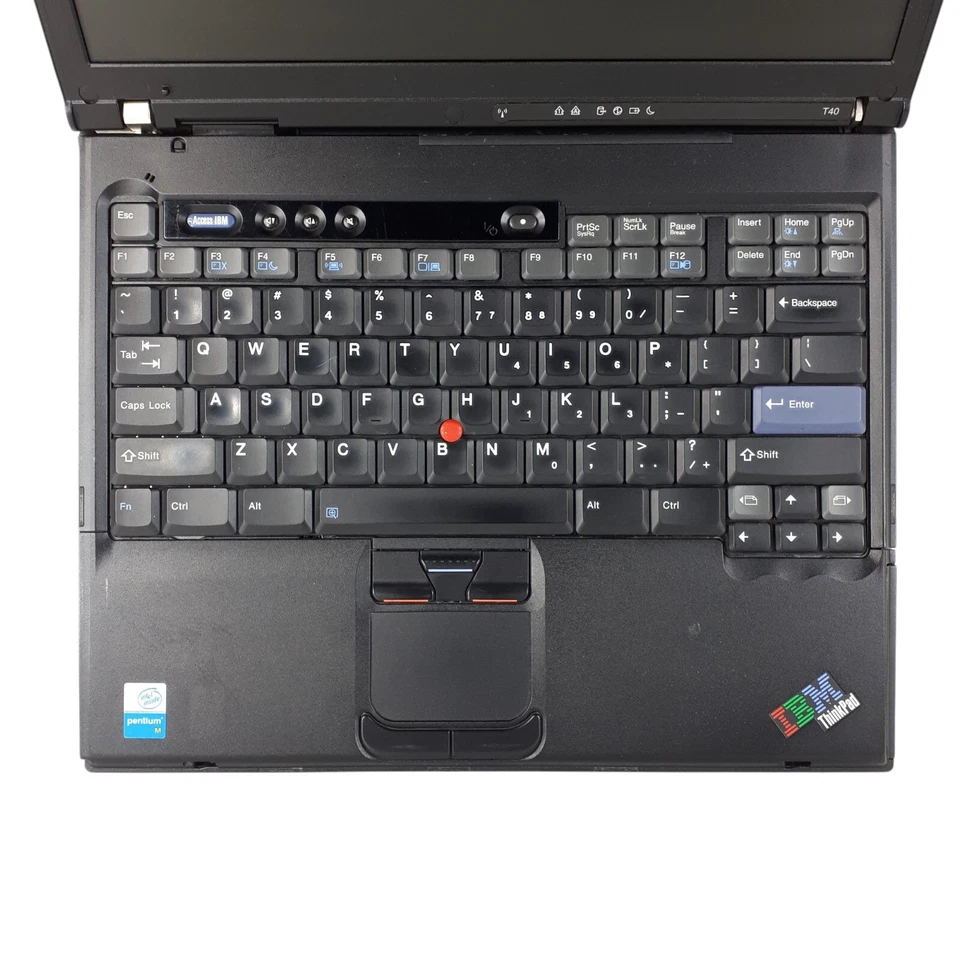 Vintage IBM ThinkPad T40 14.1'' Laptop Pentium M 512MB RAM W/Dock H3164 - Image 4 of 4