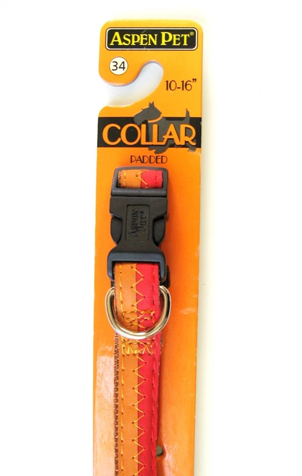 P002 Aspen Pet NUEVO 2 Tonos Acolchado Macleather Ajustable Perro Collares Cuello 10-16 pulgadas Foto 2 de 4