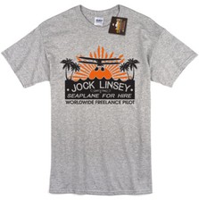 Indiana Jones Jock Linsey Seaplane T-shirt - Retro Classic 80s Film Movie Tee