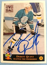 Deron Quint Seattle Thunderbirds 1994 Classic Prospect Autographed Hockey Card 