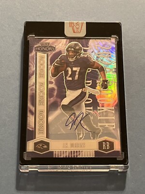 2020 Panini Honors JK Dobbins #10 Encased Rookie Auto Purple  /25 SSP Ravens