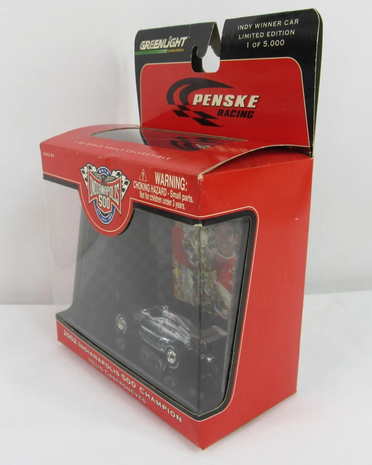 2002 Indy 500 Diecast Chrome Champion #3 Helio Castroneves Penske Racing 1:64 - Image 4 of 4