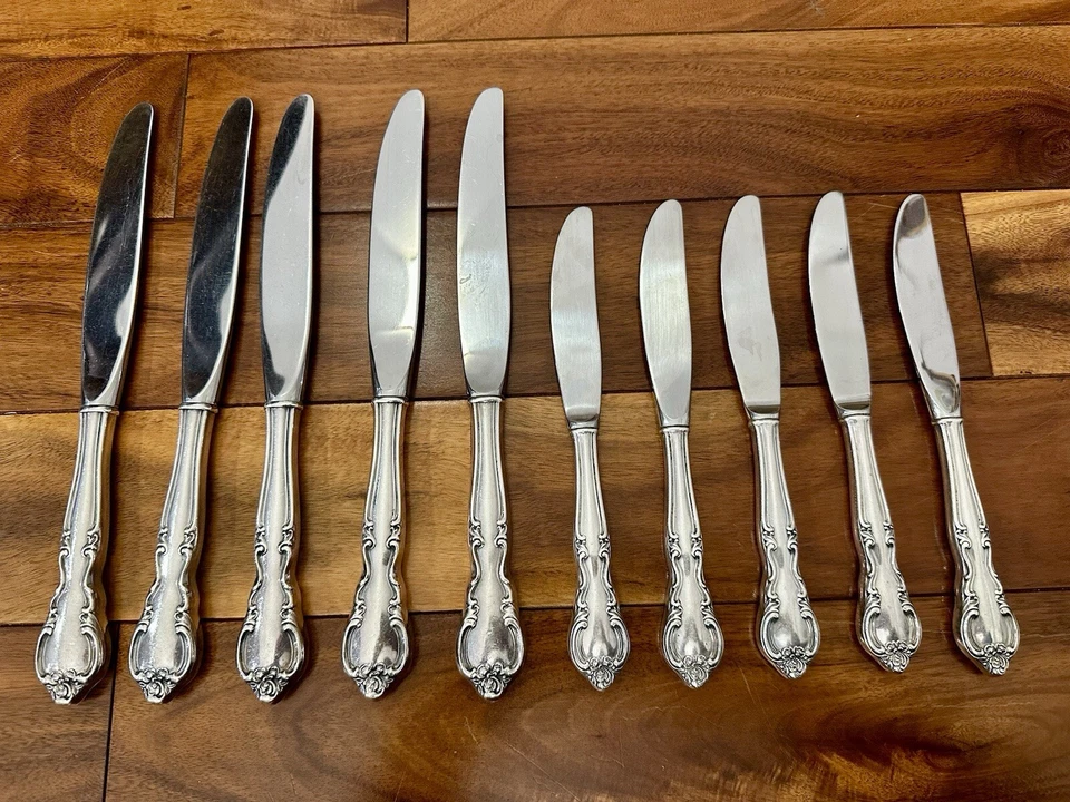 Easterling Sterling Silver Vintage Flatware Set 10 Pieces - Image 2 of 4