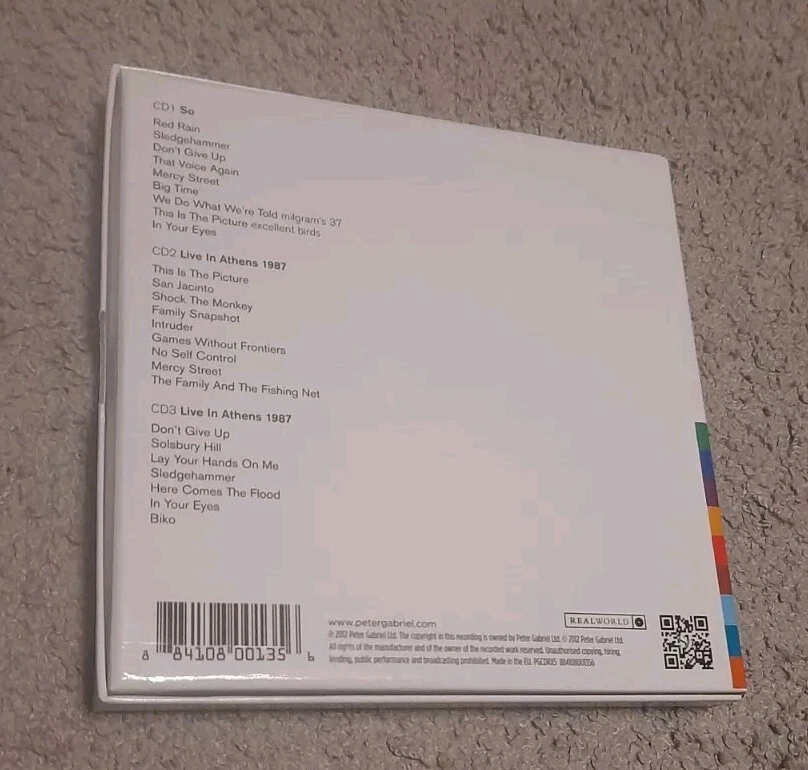 PETER GABRIEL: So, 25 Jahre Edition, Box mit drei CDs, Beiheft, vier Karten - Bild 2 von 3