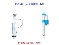TOILET CISTERN FLUSH & FILL SET - UNIVERSAL DUAL FLUSH VALVE + BOTTOM FILL VALVE