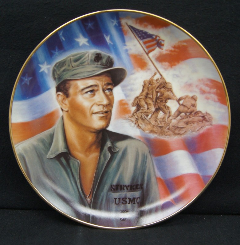 SANDS OF IWO JIMA 9" Collectors Plate JOHN WAYNE Limited Edition 