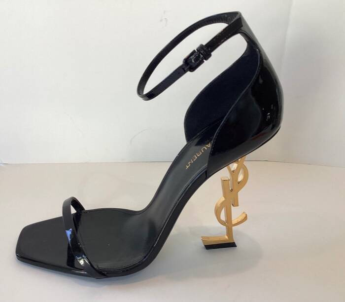YSL OPYUM LOGO HEELS WITH GOLD HARDWARE SANDALS SIZE 41 | eBay