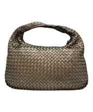 BOTTEGA VENETA Hobo Bag Shoulder Intrecciato Gold Leather Authentic From Japan