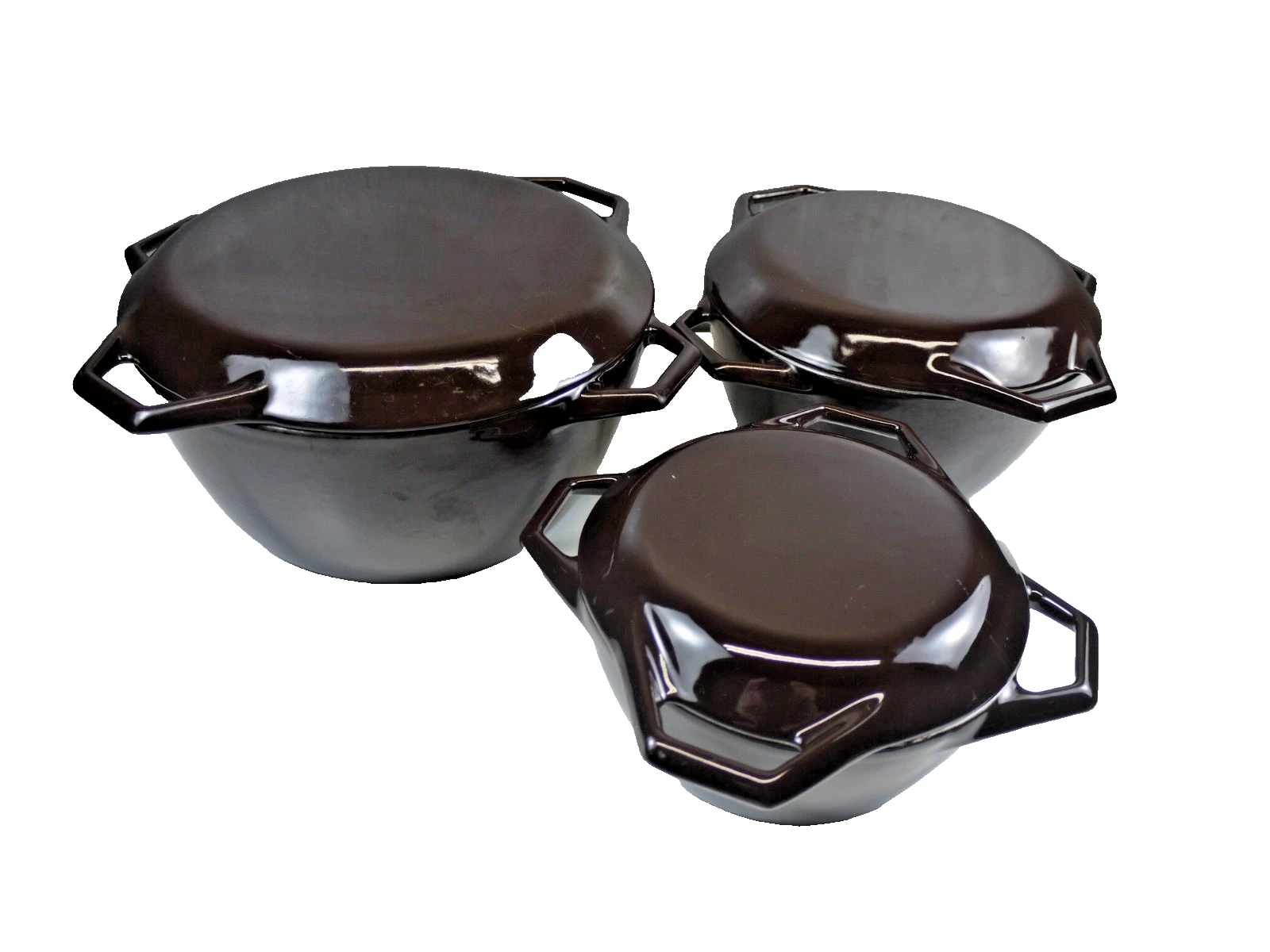 VTG Danish MoD COPCO D1 D2 D3 lot Enamel Cast Iron BROWN Dutch Ovens Michael LAX