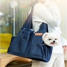 Pet Sling Denim Bag Carrier DogCat Shoulder Bag Backpack Travel Tote Carry Pack