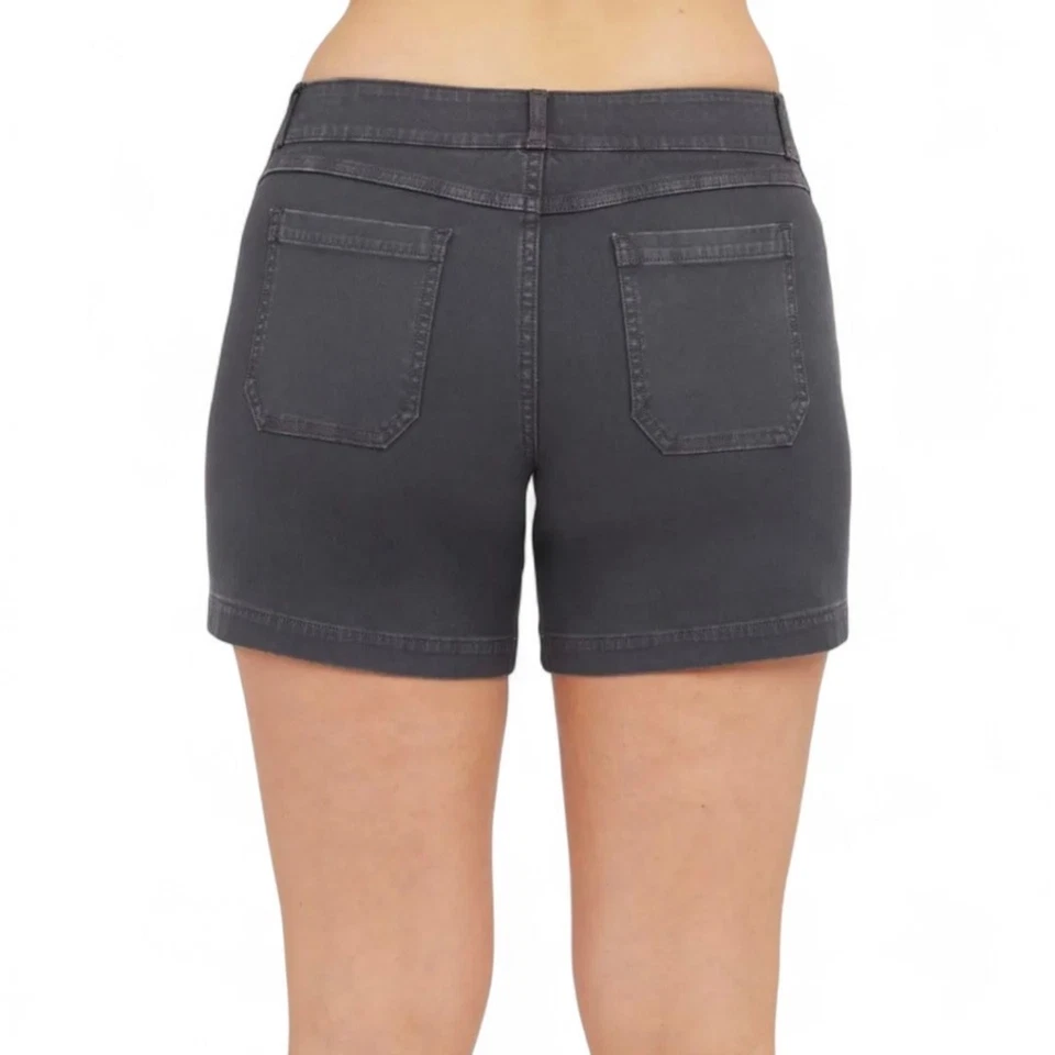 Spanx Stretch Twill A-Line Utility Shorts Gray Pull-On Style Sz L - Image 4 of 4