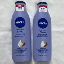 NIVEA Shea Nourishes Smooths Moisture Body Lotion 48HR Moisture, 8.4 oz, 2 Pack