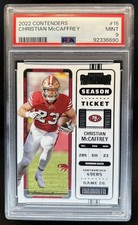 2022 Panini Contenders Christian McCaffrey Season Ticket #15 49ers PSA 9