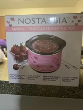 NOSTALGIA MyMini Chocolate Dipping Pot With Lid & 4 Dipping Forks New Sealed Pkg