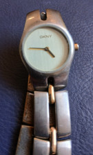 DKNY Womens Watch NY-3010 Silver Gold Analogue Quartz Ladies New Battery NY3010