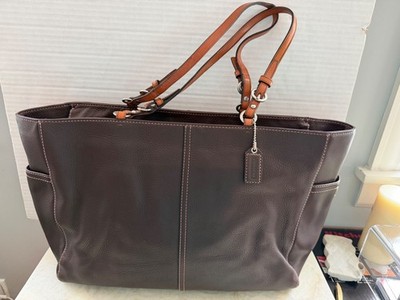 Coach Chelsea Brown Pebbled Leather Tote Shoulder Bag F11347