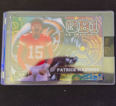 Wild Card On the Clock Patrick Mahomes Chiefs #3/3 Serial Numbered