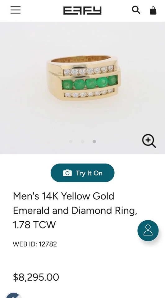 Men's 14K Yellow Gold Emerald and Diamond Ring, 1.78 TCW - Image 3 of 4