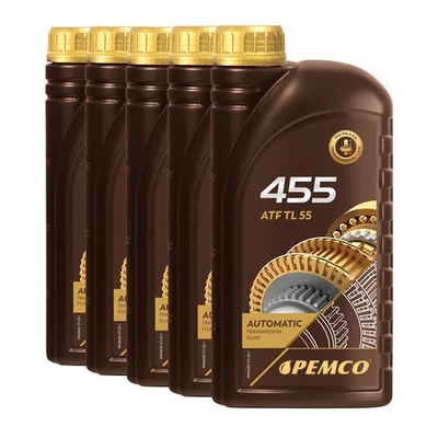 Pemco 455 ATF TL 55 Huile Pour Boîte Automatique Semi-synthétique 5x1 L - Photo 1/4