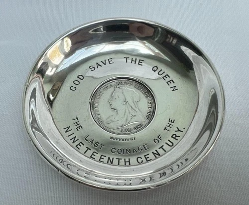 Rare Sampson Mordan Silver Last Coinage of The 19th Century Coin Dish.