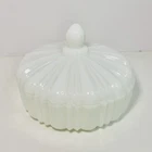 Vintage 1940’s Anchor Hocking Old Cafe Milk Glass Covered Candy Trinket Dish