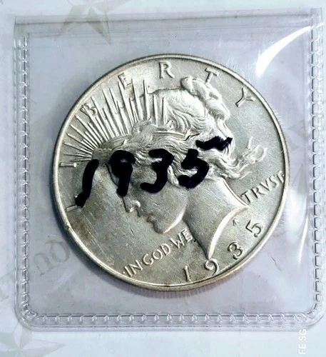 1935 Peace Silver Dollar Philadelphia Mint  CH AU Details - C9844M