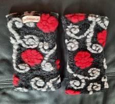 Arm-Stulpen Pulswärmer von bellanatur Wollwalk NEU Unikate Anthrazit-Grau-Rot