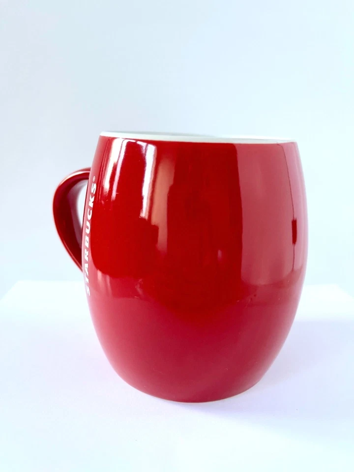 Винтажная коренастая прочная керамическая красно-белая коллекционная кружка STARBUCKS 2015 - Изображение 2 из 4