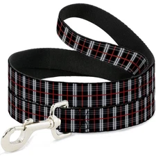 Dog Leash Plaid Black/Red