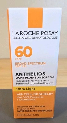 La Roche-Posay Anthelios SPF 60 Face Light Fluid Sunscreen 5ml Expiration 11/22