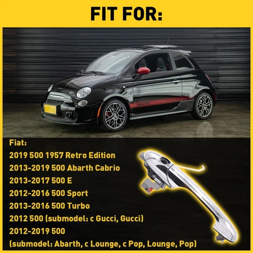 New Exterior Door Handle Front Driver Left Side LH Hand for Fiat 500 68069943AC
