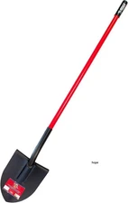 Bully Tools 92515 12-Gauge Round Point Shovel with Fiberglass Long Handle, NEW