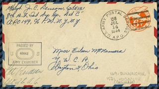 = WW2 APO#158 (US ARMY POST OFFICE en France) ISIGNY (Calvados) 1944 =