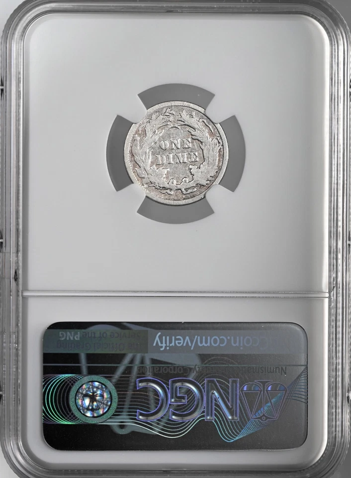 1887  10C SEATED LIBERTY SILVER DIME NGC  XF DETAILS "CLEANED"  #8404751-011 - Image 4 of 4