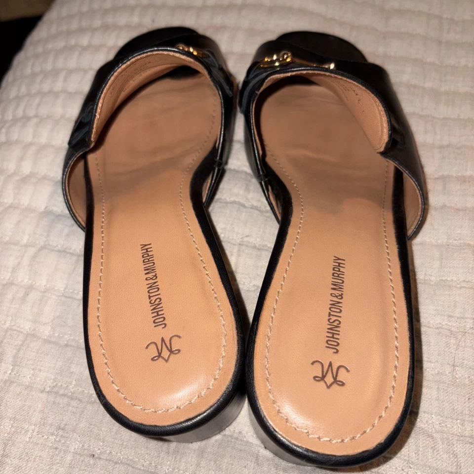 ZAPATO MUJER EVELYN 8.5 CUERO NEGRO SLIDE BY JOHNSTON & MURPHY Foto 2 de 4
