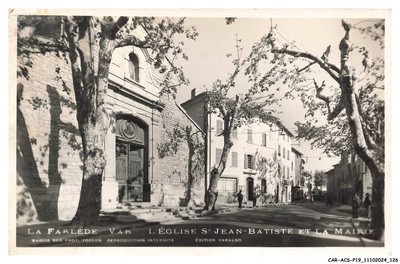 CAR-ACSP19-1203-83 - LA FARLEDE - Die Kirche Saint Jean Batiste und das Rathaus