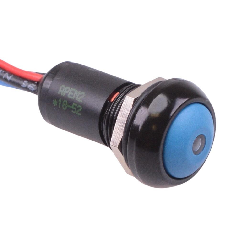IPR3FAD1L0S APEM Red LED Round Momentary NO Prewired Push Button Switch SPST