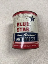 Vintage Blue Star Semi-Permanent Anti Freeze 1 Gallon Gas Station Can 8" Tall