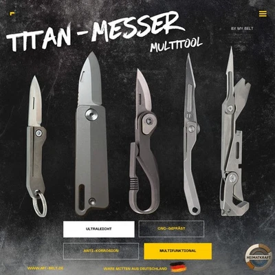 HEIMATKRAFT 🔪 Titan Mini Messer EDC | Skalpell + Multitool | Titanmesser Outdoor Tool Knife